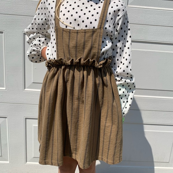 Zara apron dress with two straps girl size 11-12 - Picture 1 of 16